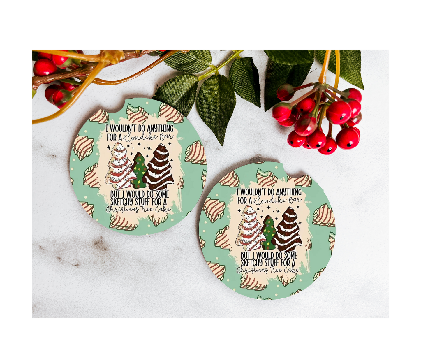 Christmas Tree Cake Coasters