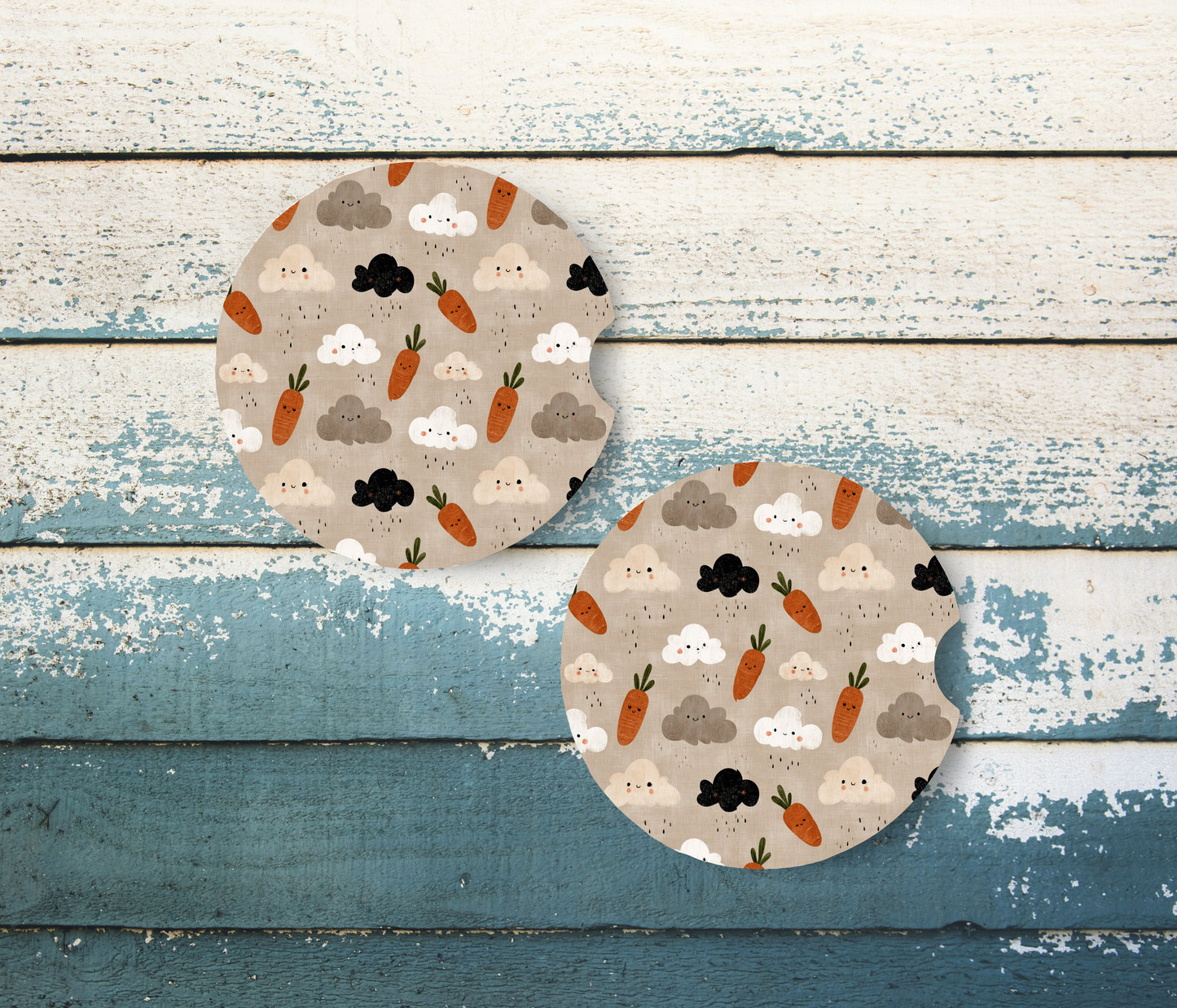 Clouds & Carrots Coasters