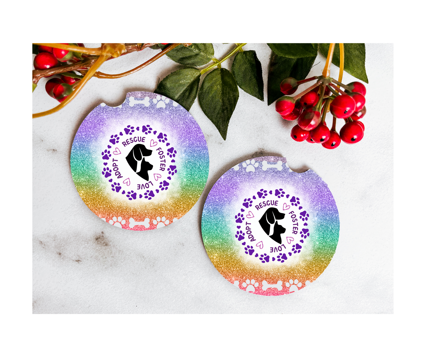 Rescue, Foster, Love, Adopt Coasters