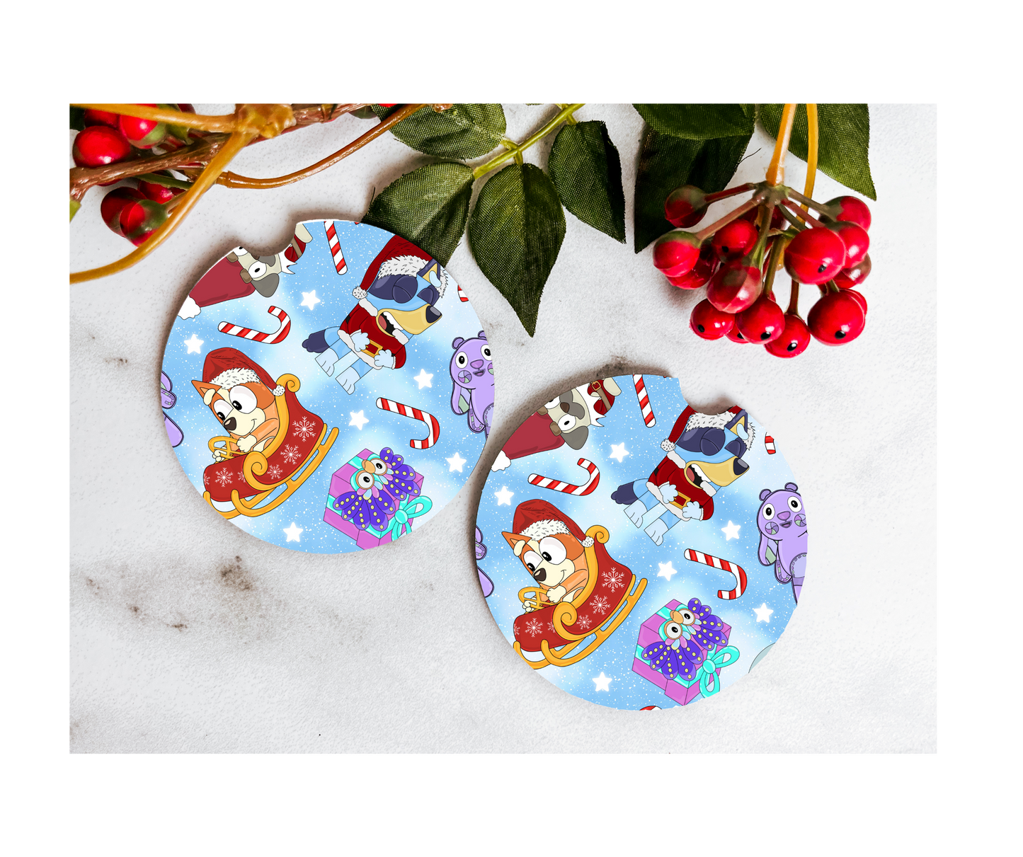 Heeler Christmas Coasters