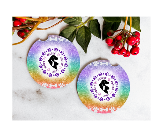 Rescue, Foster, Love, Adopt Coasters