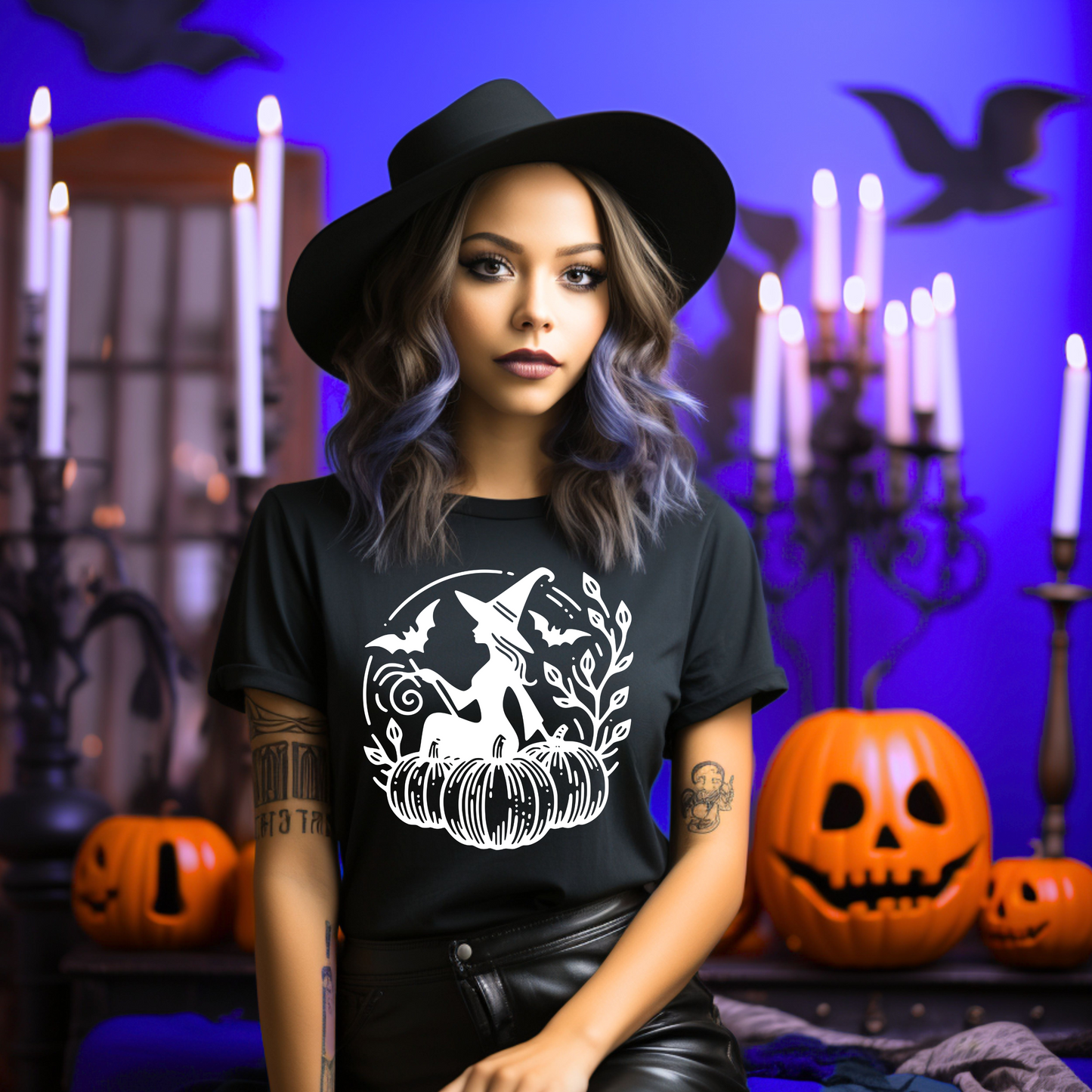 White Pumpkins & Witch