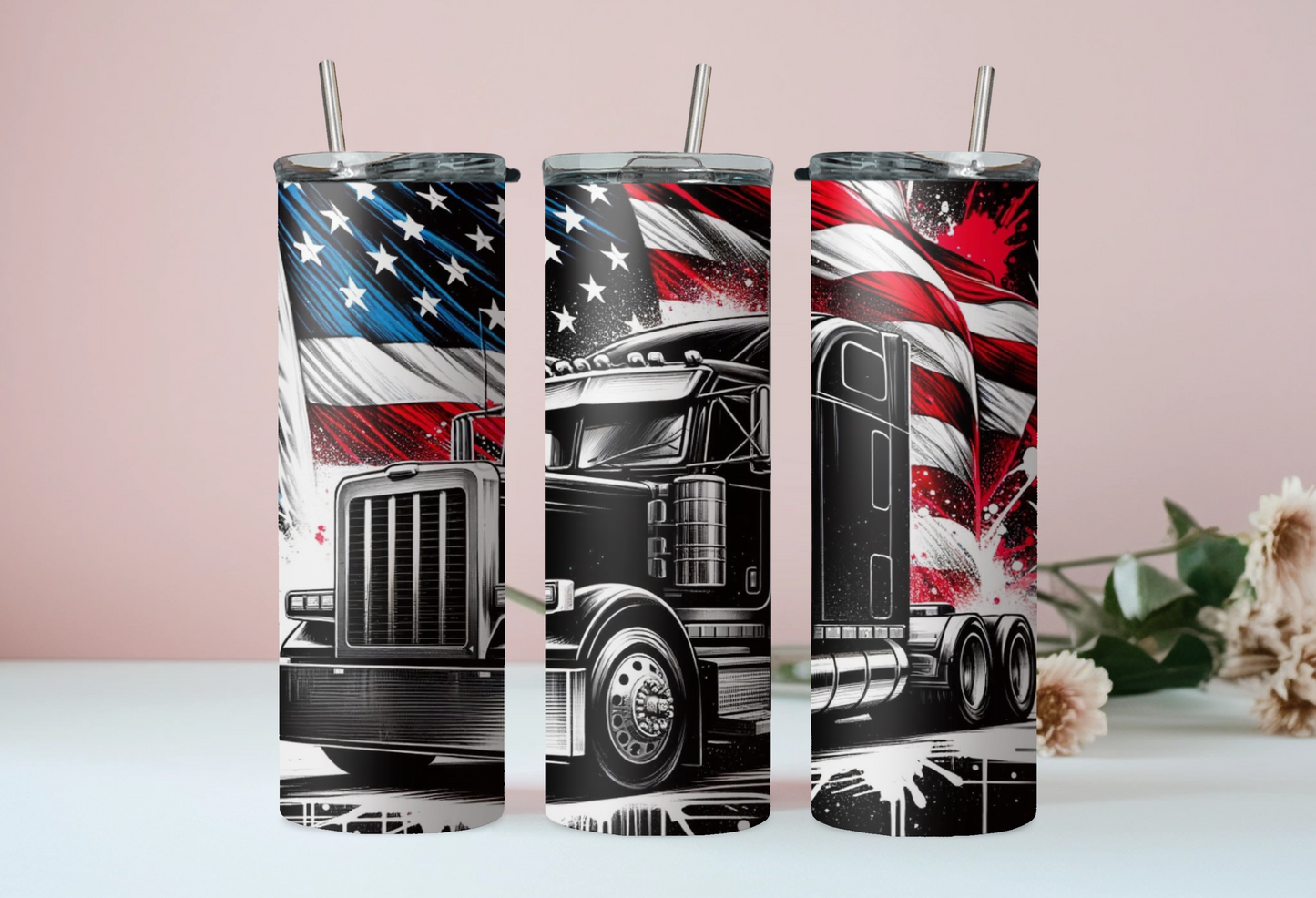 American Semi-Truck Tumbler