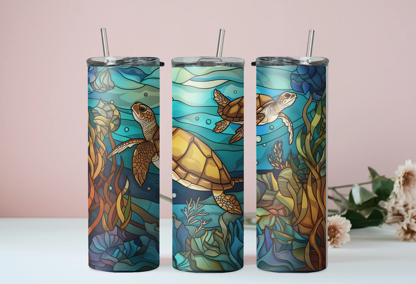 3D Turtles Tumbler