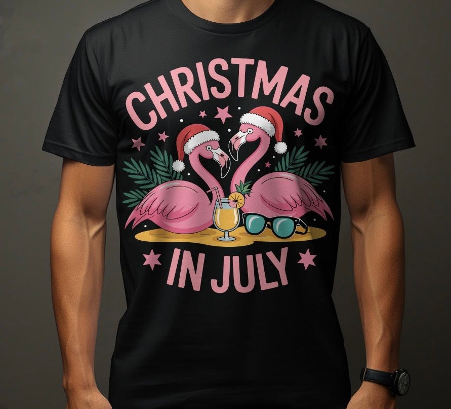 Flamingos Christmas In July