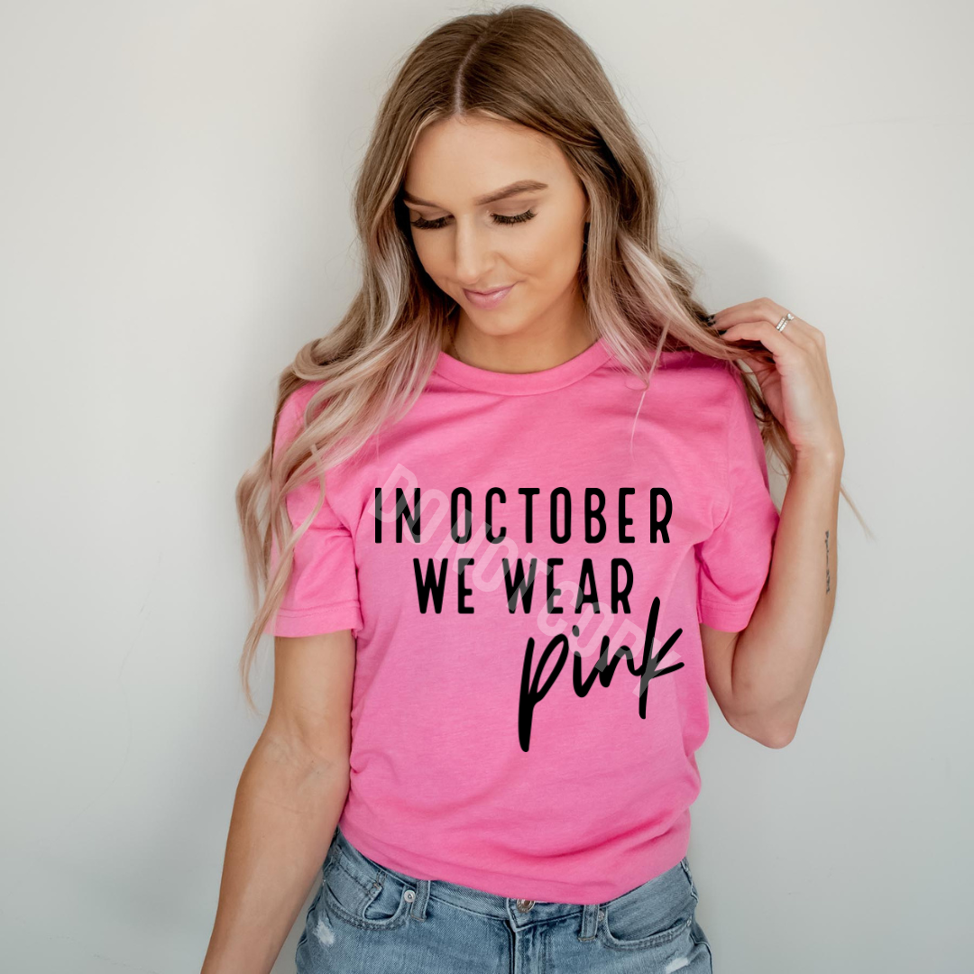In October We Wear Pink Black Print